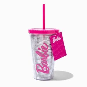 NWT Barbie Silver Rhinestone Tumbler